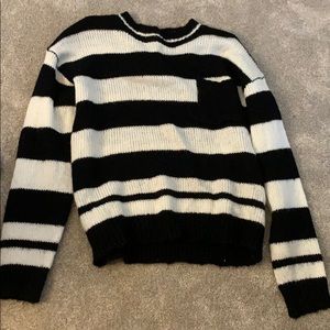 Black and white striped sweater